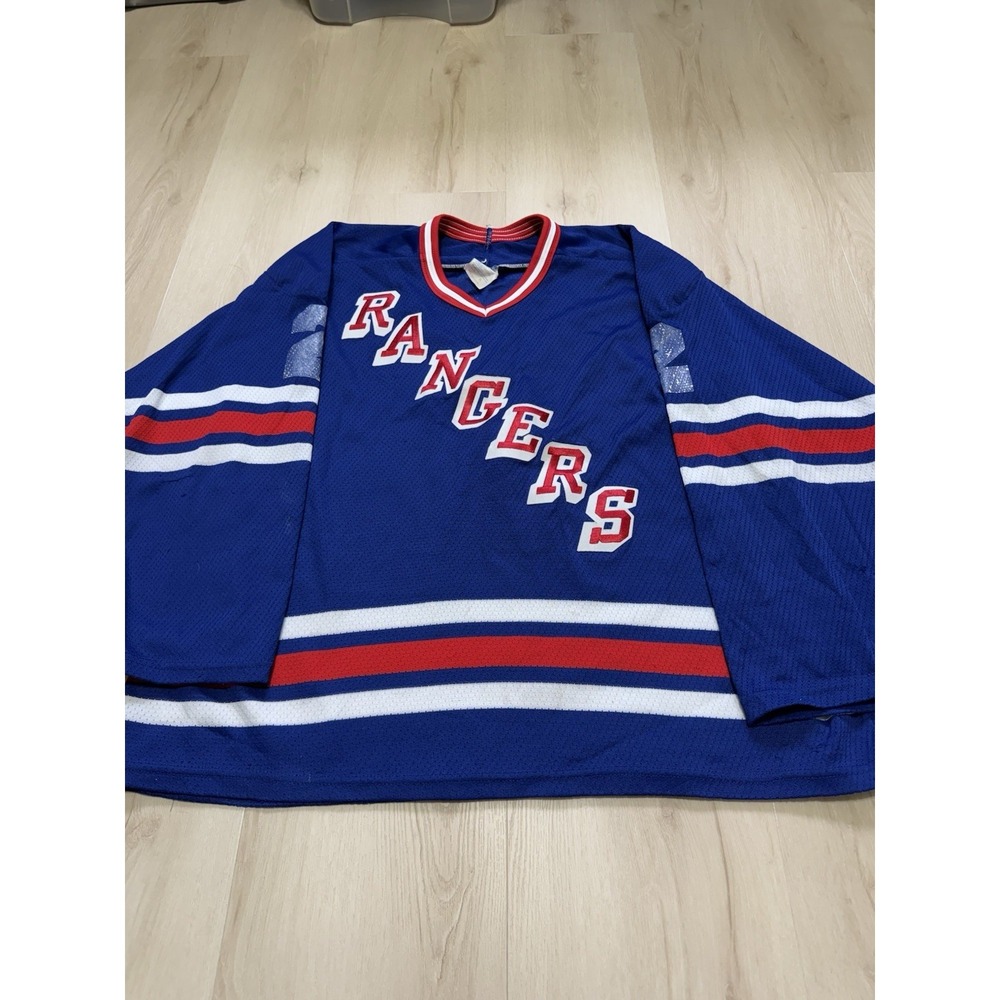 New York Rangers Brian Leetch CCM Hockey Blue Jersey NHL Men's Size XL